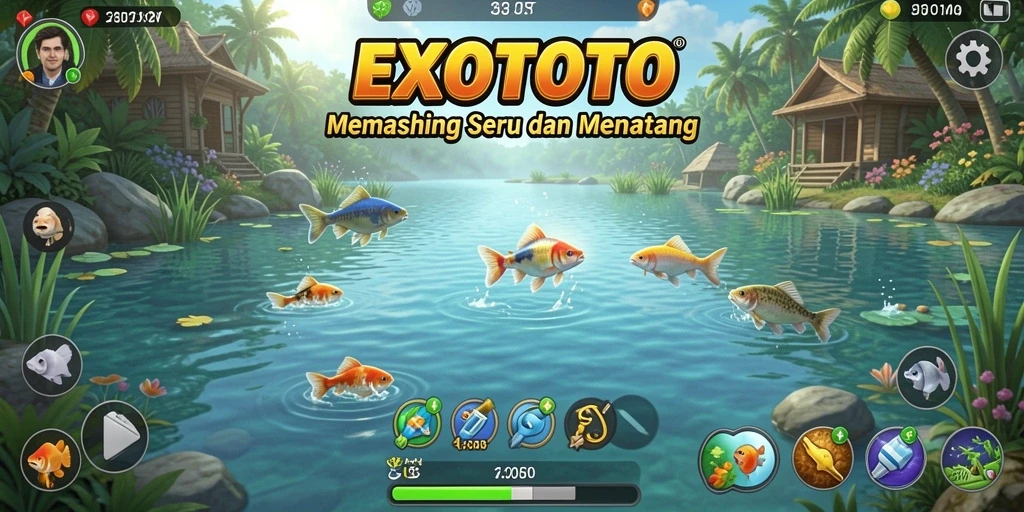 Tampilan gameplay memancing yang seru dan menantang di EXOTOTO.