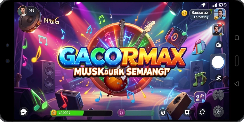 Tampilan gameplay GACORMAX saat memainkan lagu-lagu musik.