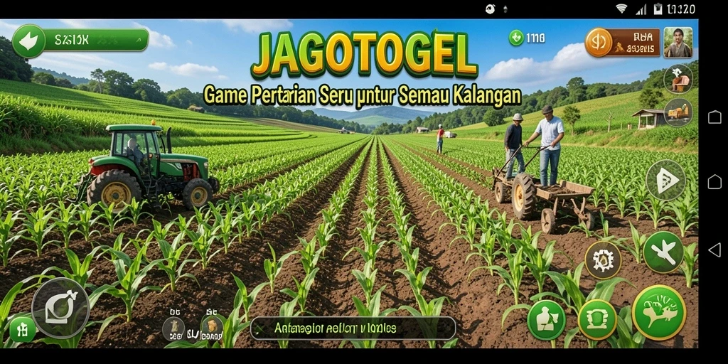 Tampilan seru gameplay JAGOTOGEL dengan aktivitas bertani.