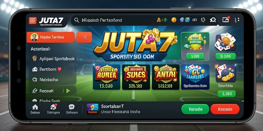 Screenshot JUTA7 menampilkan pengalaman taruhan olahraga yang mendebarkan.