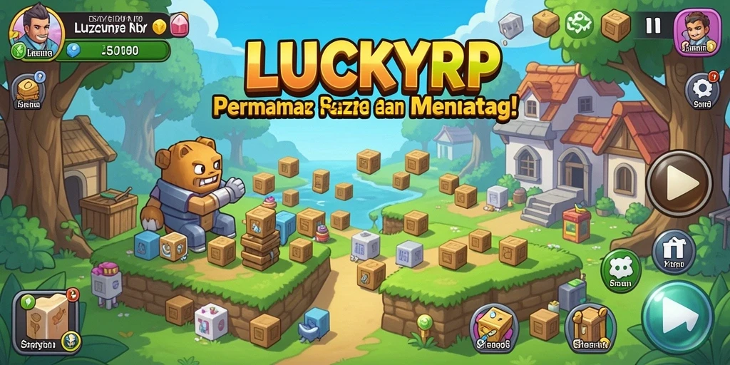 Tampilan utama gameplay LUCKYRP dengan teka-teki menarik.