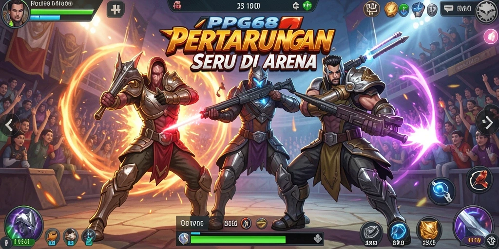 Screenshot PGG68 menampilkan pertarungan intens dengan karakter yang beraksi.