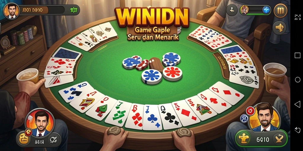 Screenshot gameplay WINIDN yang menampilkan serunya bermain Gaple.