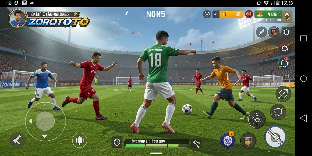 Screenshot ZOROTOTO menampilkan aksi mendebarkan dari game olahraga.